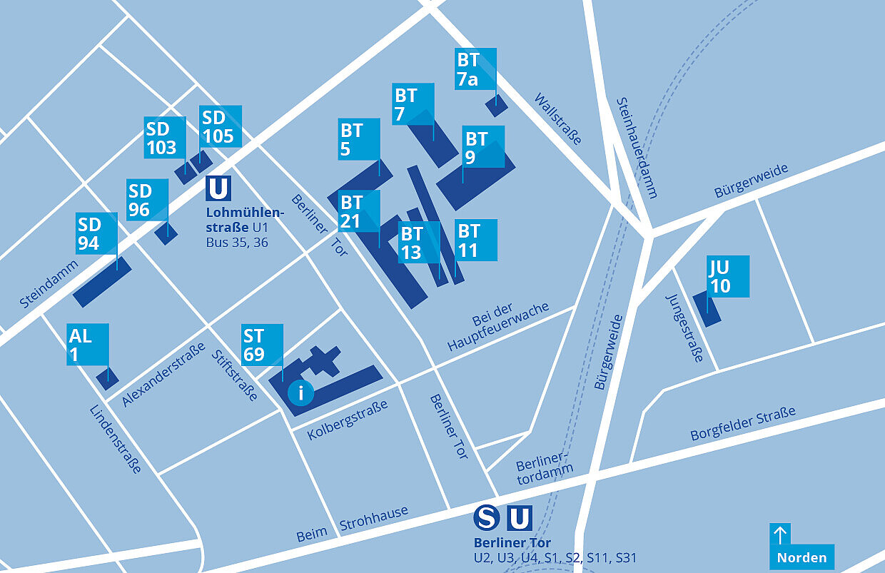 Lageplan des Campus Berliner Tor
Lageplan des Campus Berliner Tor