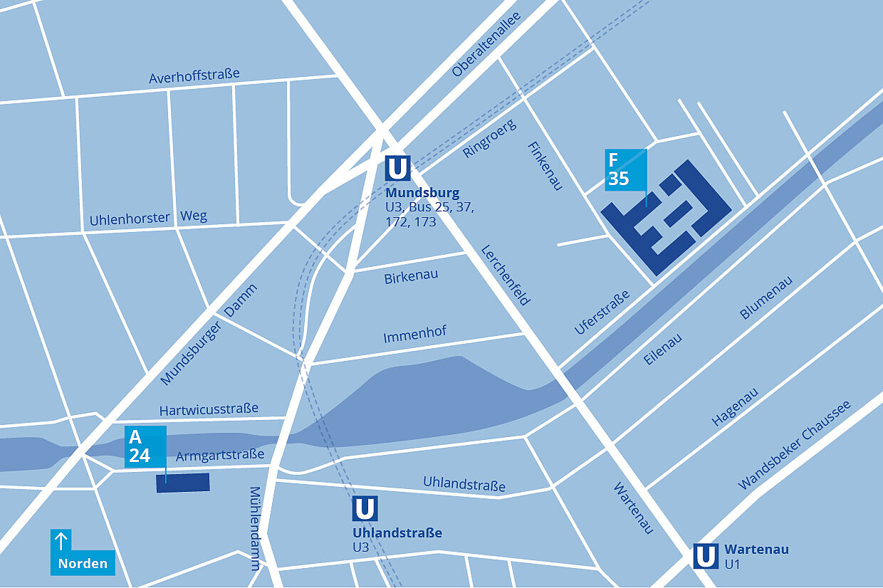 
                Lageplan des Kunst- und Mediencampus und Campus Armgartstraße
            