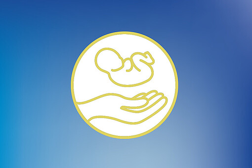 
                Hand im Kreis fängt Baby auf
            