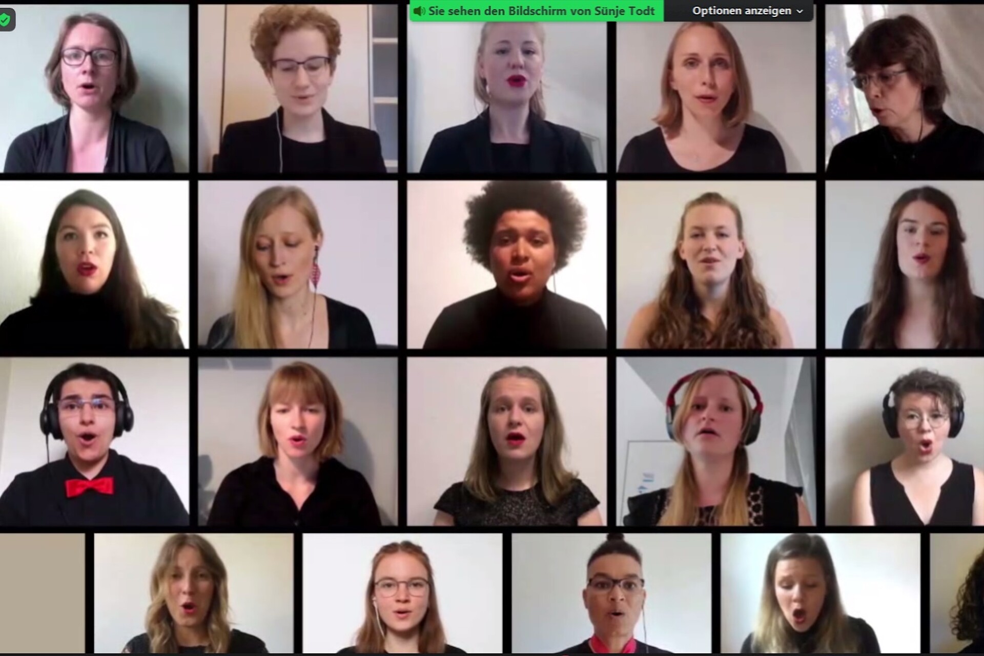 
                                                Der Chor der HAW Hamburg bei der Online-Vergabefeier 2021.
                                            