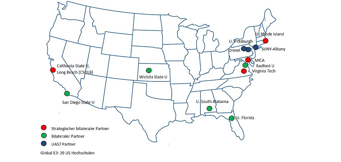 Übersicht HAW goes USA map